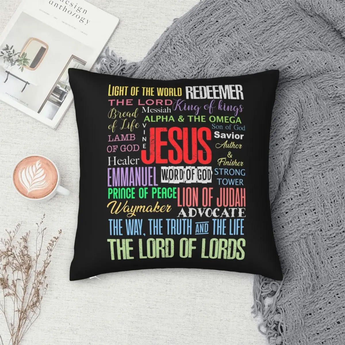 Наволочка из полиэстера и льна с изображением Иисуса христианской