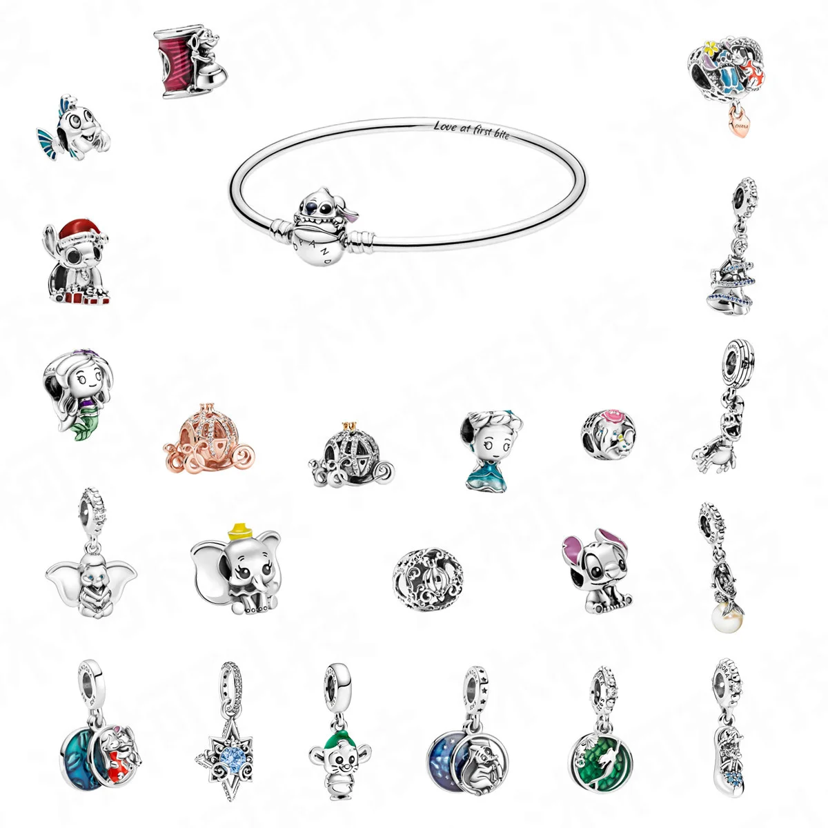 

New Arrival Pandora Charms Fit Jewelry Bracelet Beads Free Shipping Disney Kawaii Series Cinderella Dumbo Girl Gift Wholesale