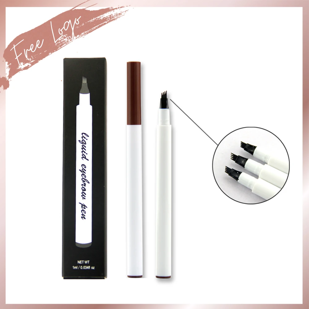 Eyebrow Pencil with a Micro-Fork Tip Applicator Custom Logo Natural Looking Brows Effortlessly Unique Microblade Effect Pen