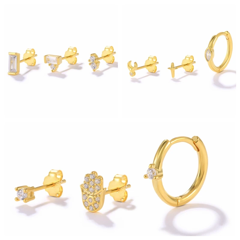 

Серьги женские из серебра 925 пробы с фианитами, 3 шт.