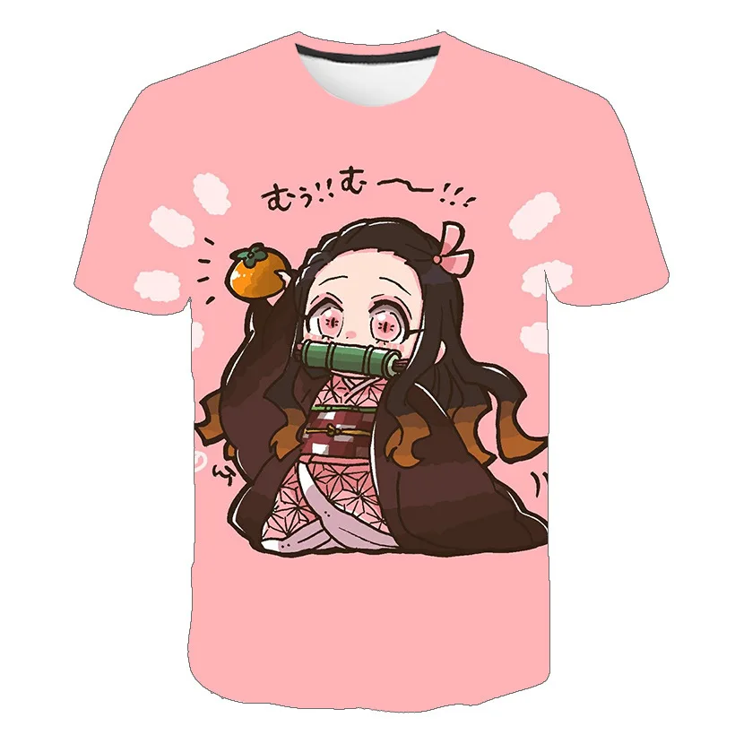 

Demon Slayer Children's Clothing Short Sleeve T-shirts Crewneck Top Tees Kids T shirts Baby Boy Cltohes Unisex Anime Shirts
