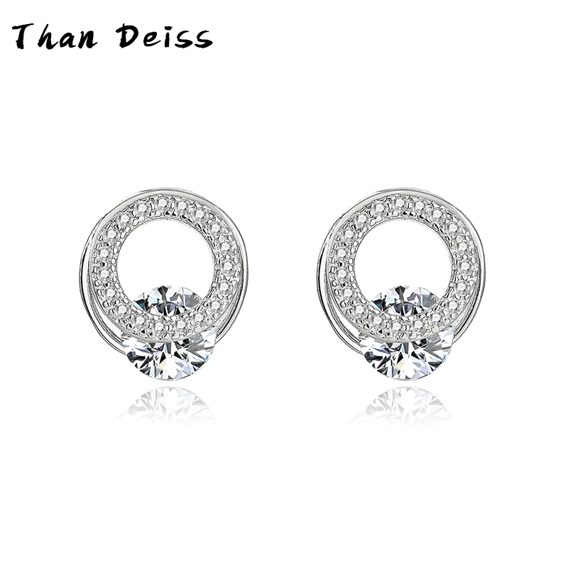 Купи Diamond Zirconia Simple S925 Sterling Silver Earrings Ladies Popular Accessories Circle Personalized Silver Earrings Jewelry за 277 рублей в магазине AliExpress