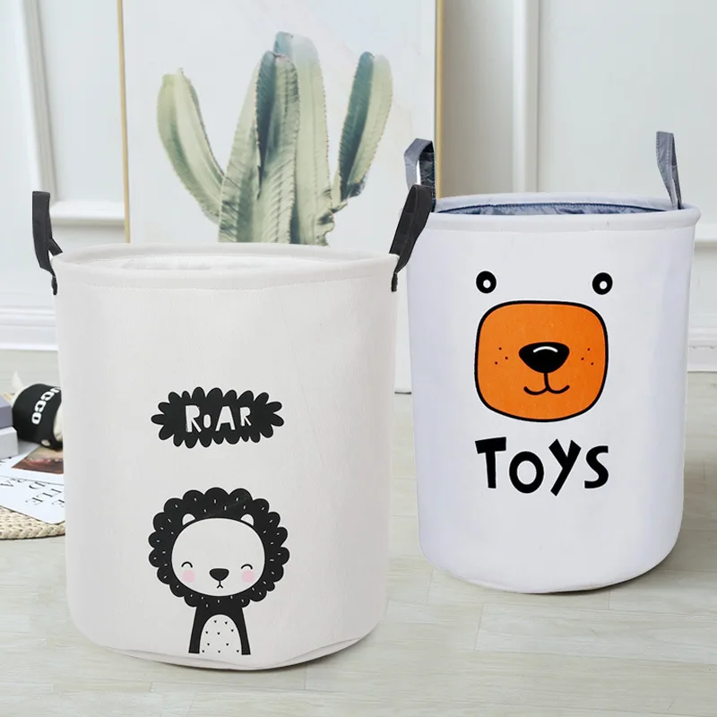 

Folding Cotton And Linen Cloth Dirty Clothes Basket Household Storage Basket For Clothes Large Children's Toy Storage Basket