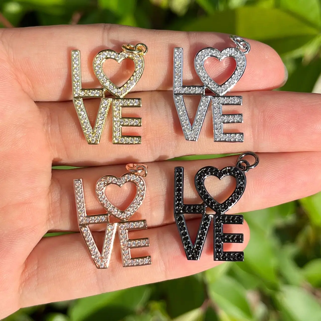 5 шт. блестящий кулон циркония паве Любовь Шарм для изготовления на заказ женские ювелирные изделия ручной работы аксессуары браслет ожерелье 5 шт. блестящий кулон циркония паве Любовь Шарм для изготовления на заказ женские ювелирные изделия ручной работы аксессуары браслет ожерелье