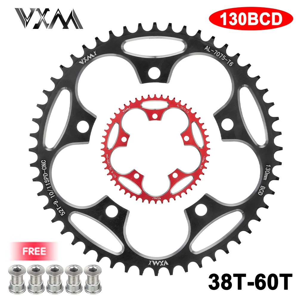 

VXM Super Strong Road Bicycle Narrow Wide Sprocket 130BCD 38T-60T,Used for Shimano 5700 6700 Crank Set Ring Crown 130BCD Light