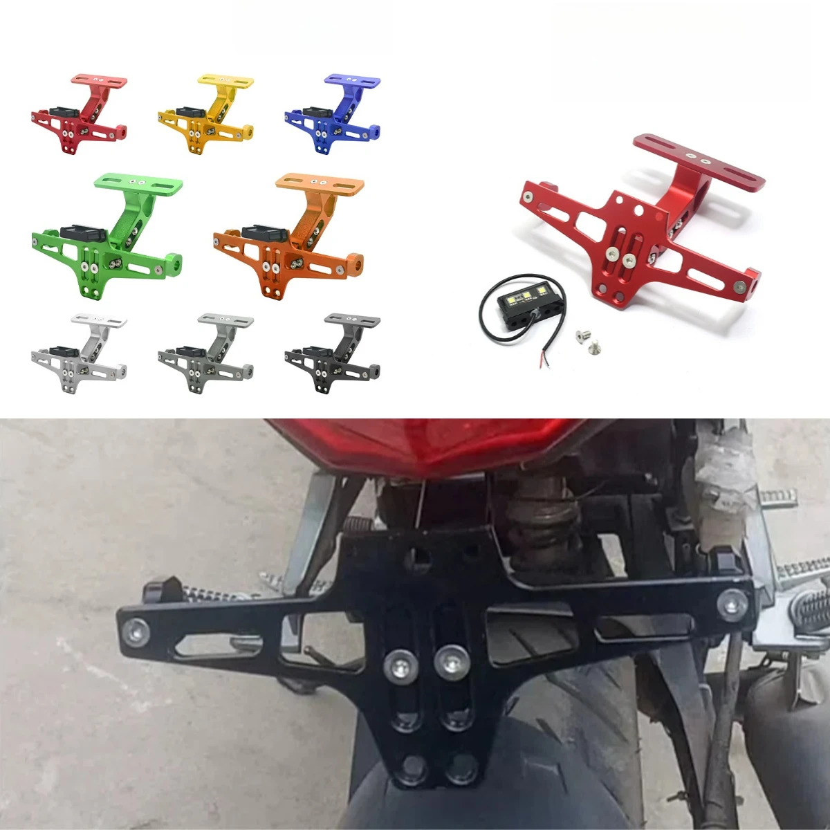 Универсальный алюминиевый держатель номерного знака с ЧПУ для мотоцикла со