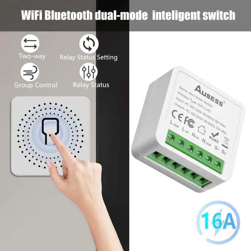 Умный Wi-Fi переключатель Xiaomi Tuya с таймером и монитором питания двухсторонний