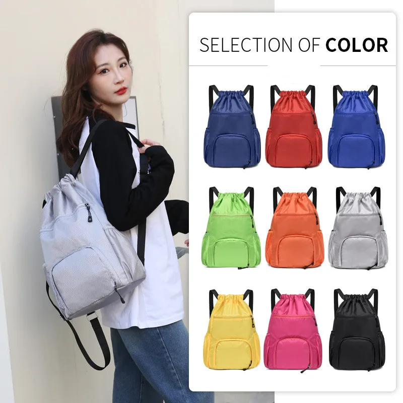 Gym Backpacks Men Fitness Accessories Drawstring Swimming Training Yoga Bolsas Shoe Pocket Travel Rucksack For Women Sport Bags