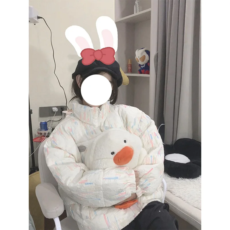 Парка женская с хлопковой подкладкой и принтом новинка зимы 2024 верхняя одежда