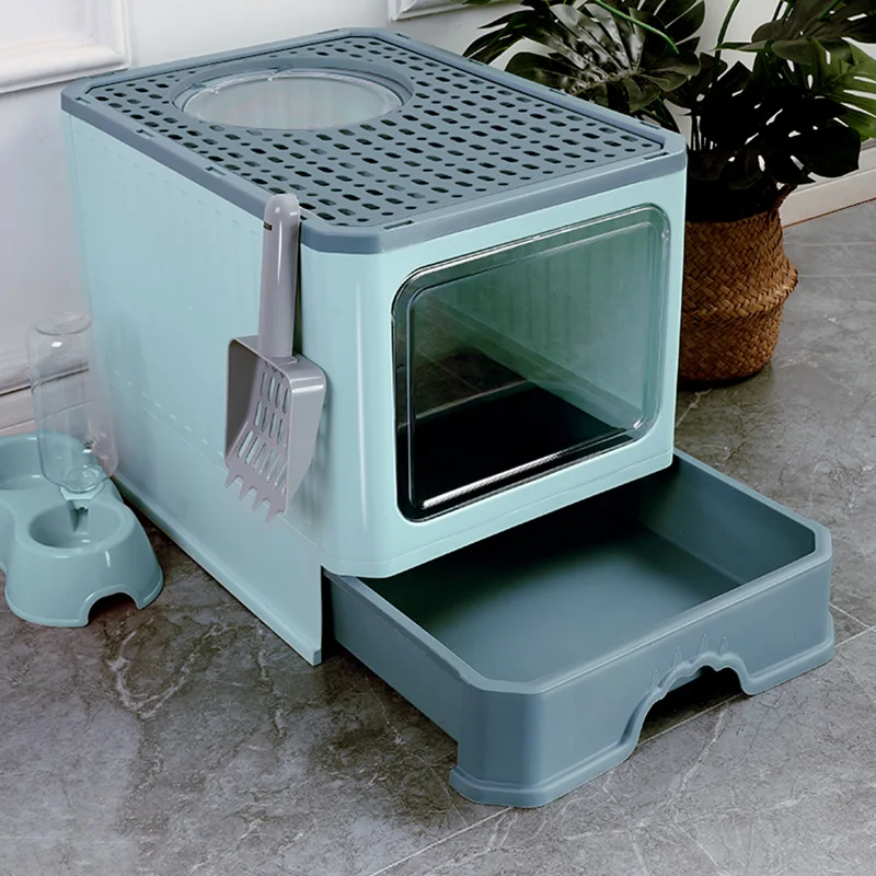 

Extra Large Cat Litter Box Strainer Enclosed Covered Anti Odors Self-Cleaning Cat Toilet Container Kattenbak Cat Litter House