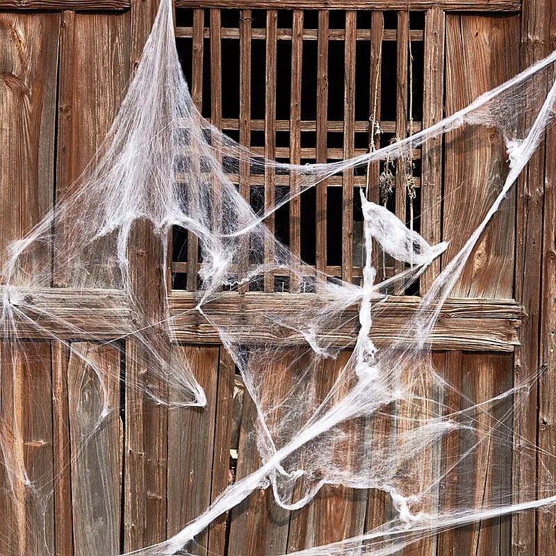 

Halloween Scary Party Scene Props Stretchy Cobweb Spider Web Horror Halloween Decoration for Home Bar Haunted House Prop