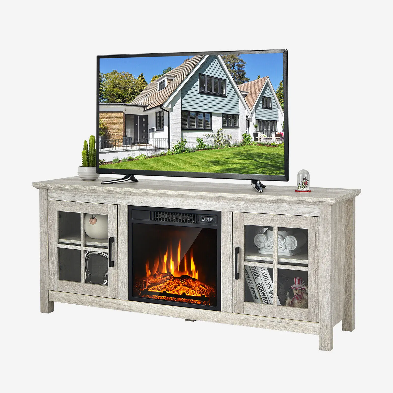 For Tvs Up To 65 Inches W/ 1400w Electric Fireplace