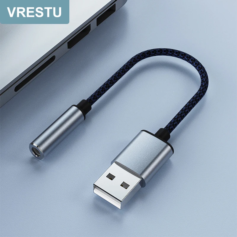 

2 in 1 USB to 3.5mm Female Audio Interface Sound Card External 3.5 Sound Adapter Soundcard for Laptop PS4 Headset 7.1 Free Drive