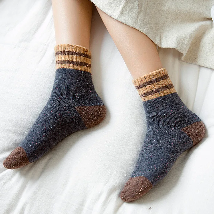 

Толстые махровые шерстяные носки для женщин на осень и зиму с полосками в горошек теплые рождественские носки кавайные носки Y2k милые носки