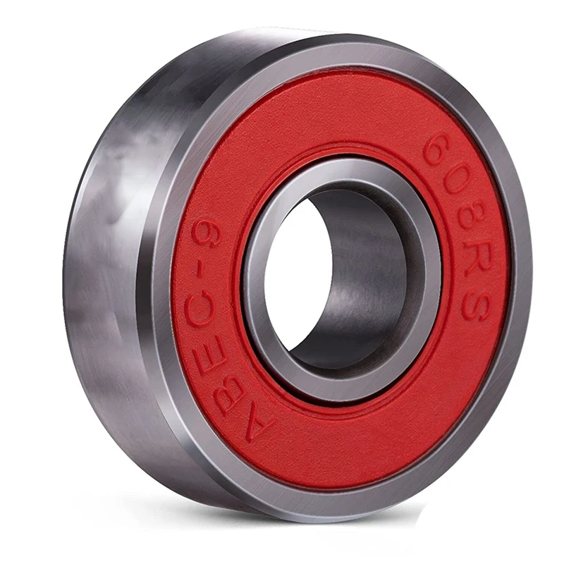 

100Pcs Skateboard Spare Bearings Metal 608Rs-High Speed Skate Bearing ABEC-9 For Scooter Wheels,Skate