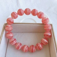 natural rose rhodochrosite gemstone bracelet round beads 12 1mm women reiki love rose red rhodochrosite jewelry aaaaa