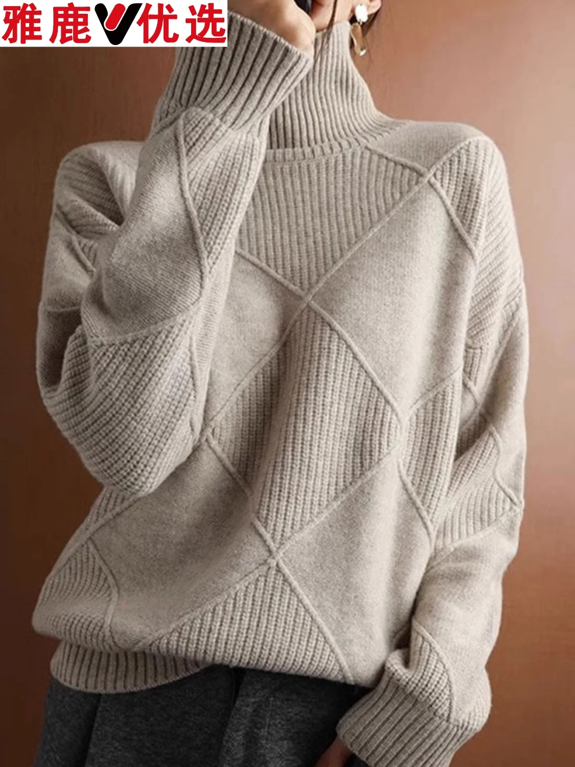 Yalu Preferred Plus size women clothing Turtleneck Inner wear Thickened Angora Sweater Women's Autumn and Winter New Loose Be...