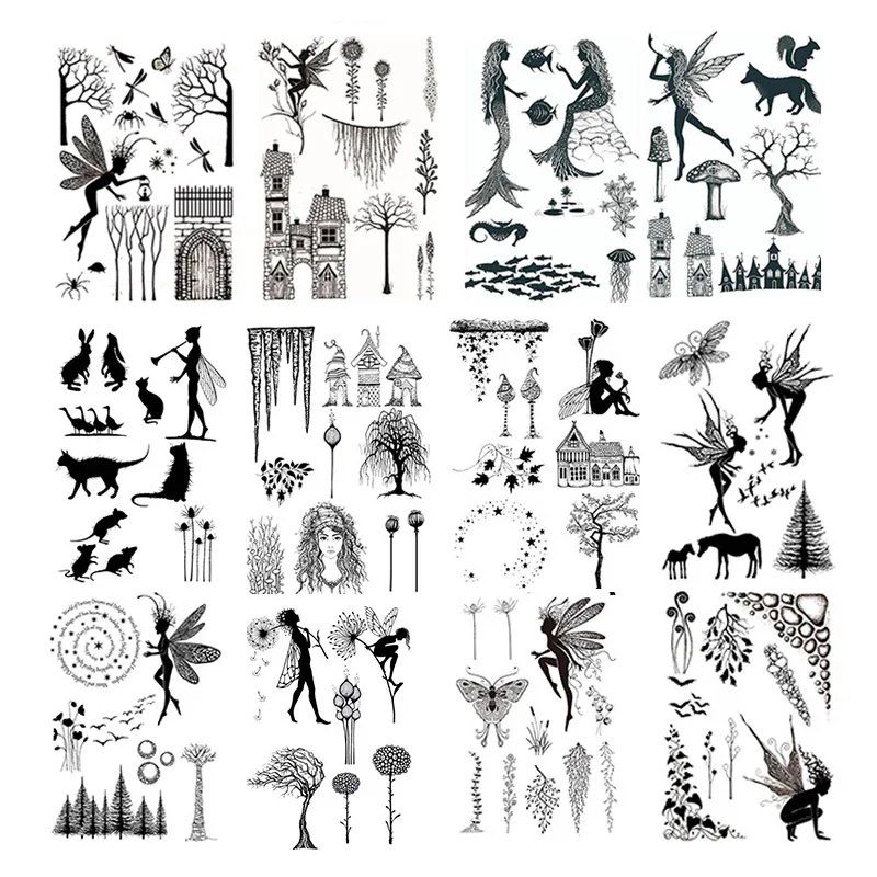 

Fairy Plants Butterfly Clear Stamps for DIY Scrapbooking Card Transparent Silicone Stamp Making Photo Album Crafts Decoration