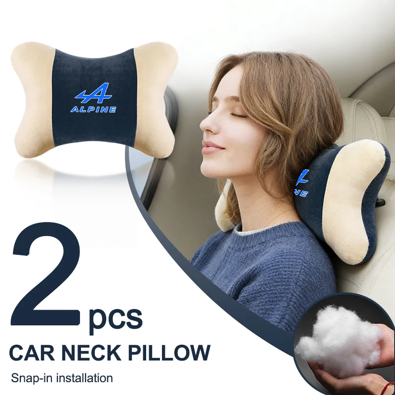 Фото Комплект из 2 подушек-подголовников для автомобиля с логотипом Alpine Esprit, Duster, Scenic, Megane GT, Clio RS, Captur, Kwid, Kadjar №4
