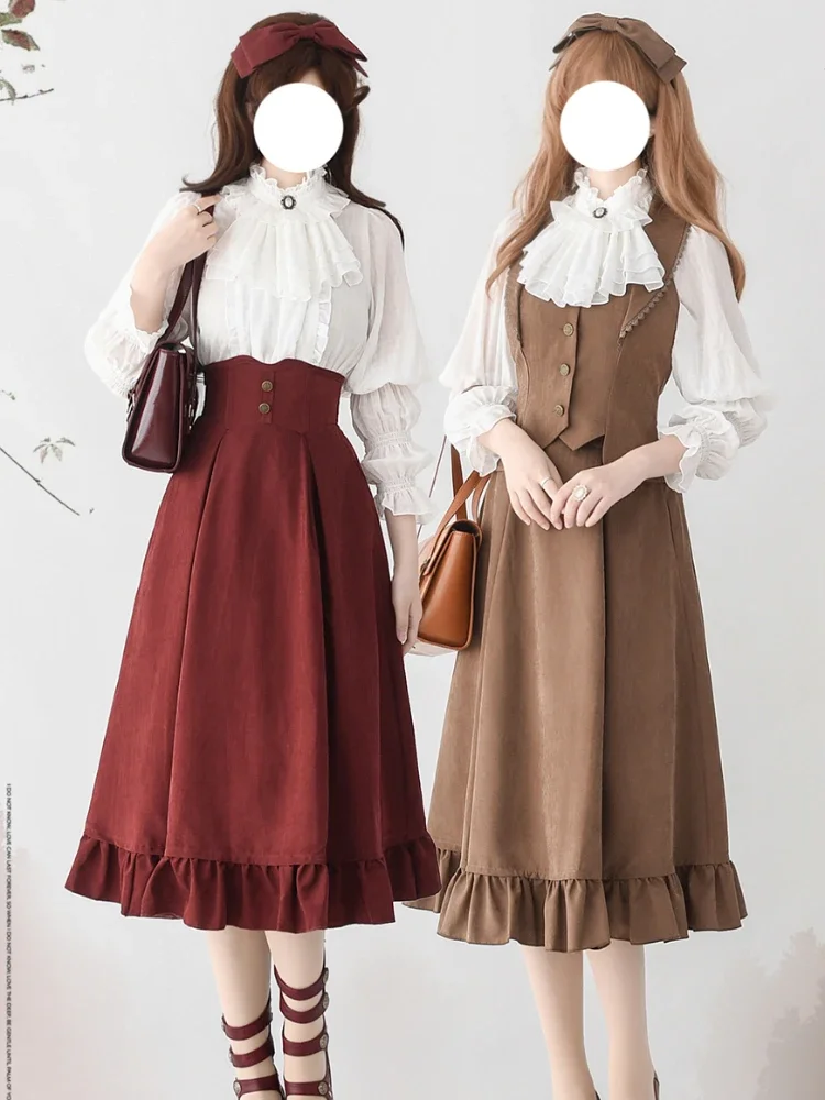 Рубашка женская в стиле преппи с длинными рукавами и завышенной талией