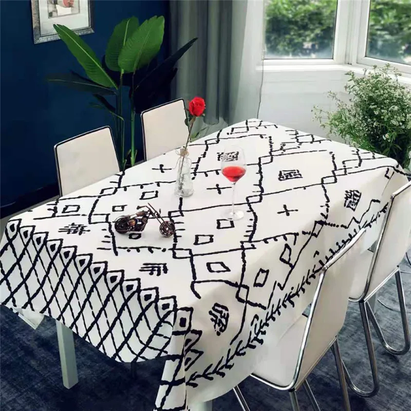 

Простая домашняя скатерть в скандинавском стиле, украшение для кухни, столовой, стола, свадебное украшение, обеденный стол, журнальный столик