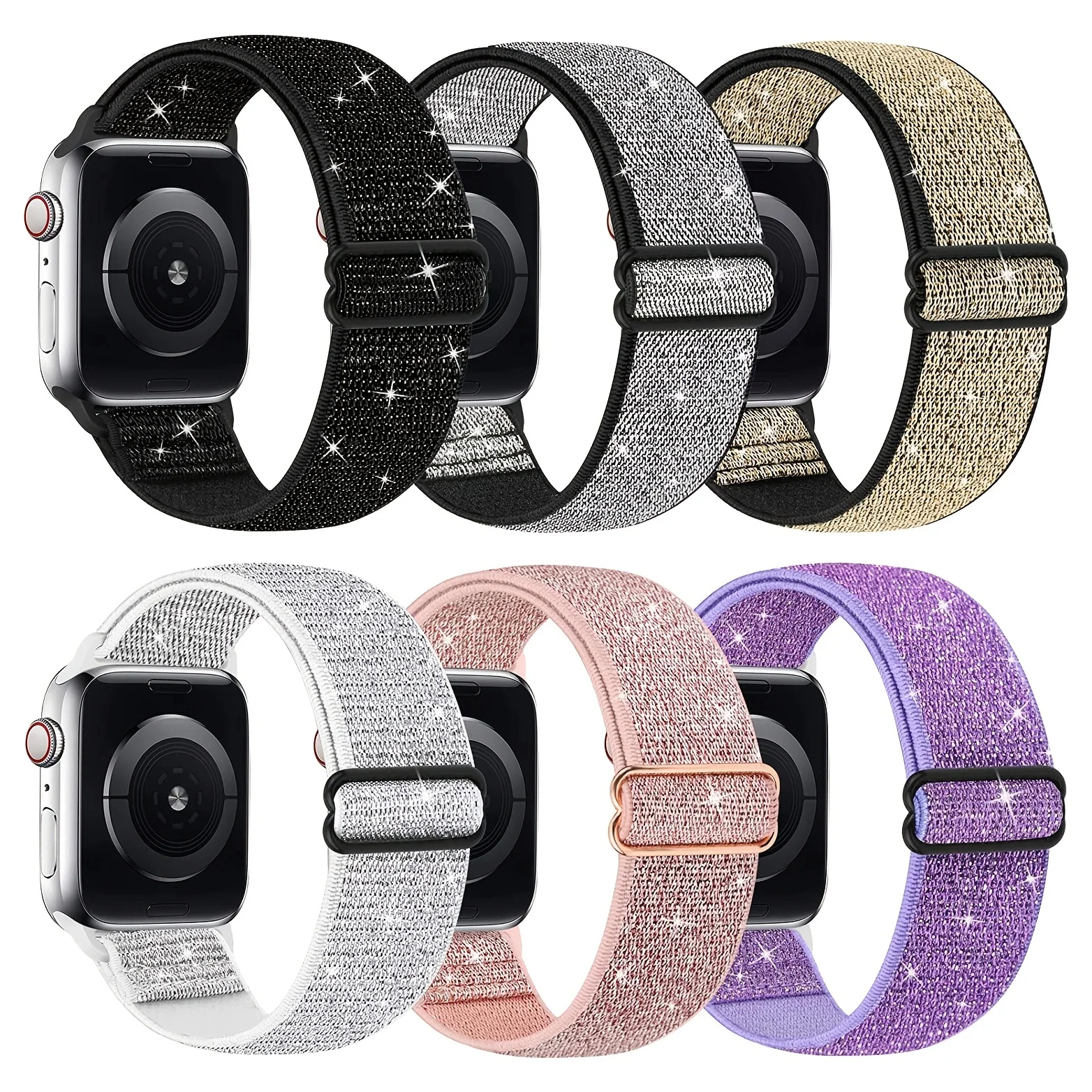 

1pcs Nylon Elasticity Braceletes Strap For Apple Watch Band Ultra SE 38 40 41 42 45 49 44mm Watchband Men Women Smartwatch Strap