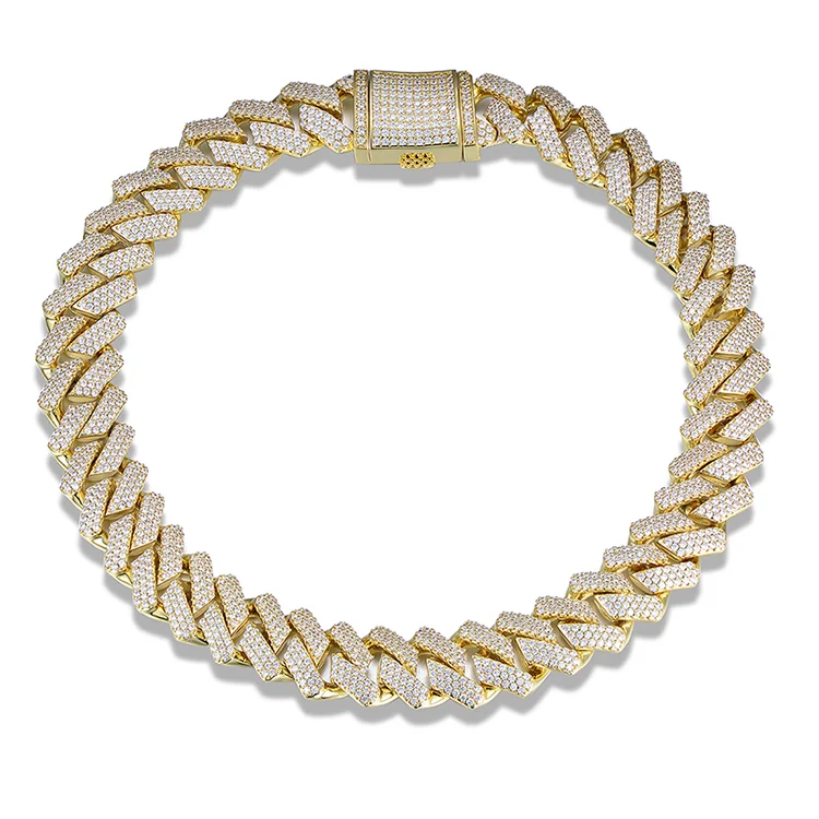 

Ready to Ship High Quality Copper Hip Hop Men Cuban Link Chain Gold Plated Necklaces for Fashion Party