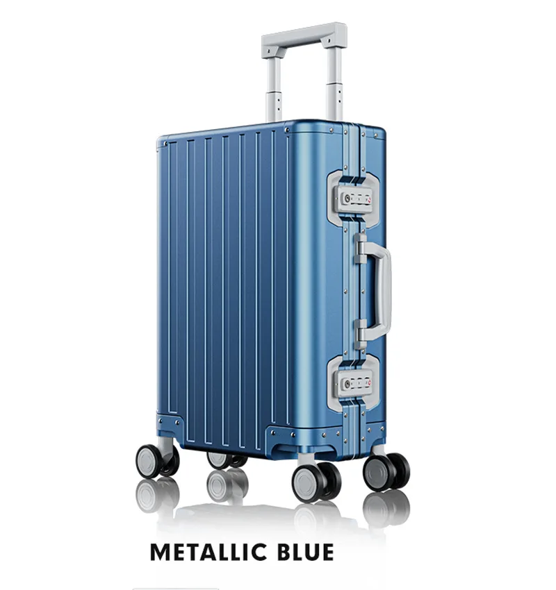 New Aluminum Trolley Case 24 Inch Suitcase 20 Inch Boarding Case 28  Business All Metal Suitcase Men's Travel Bag