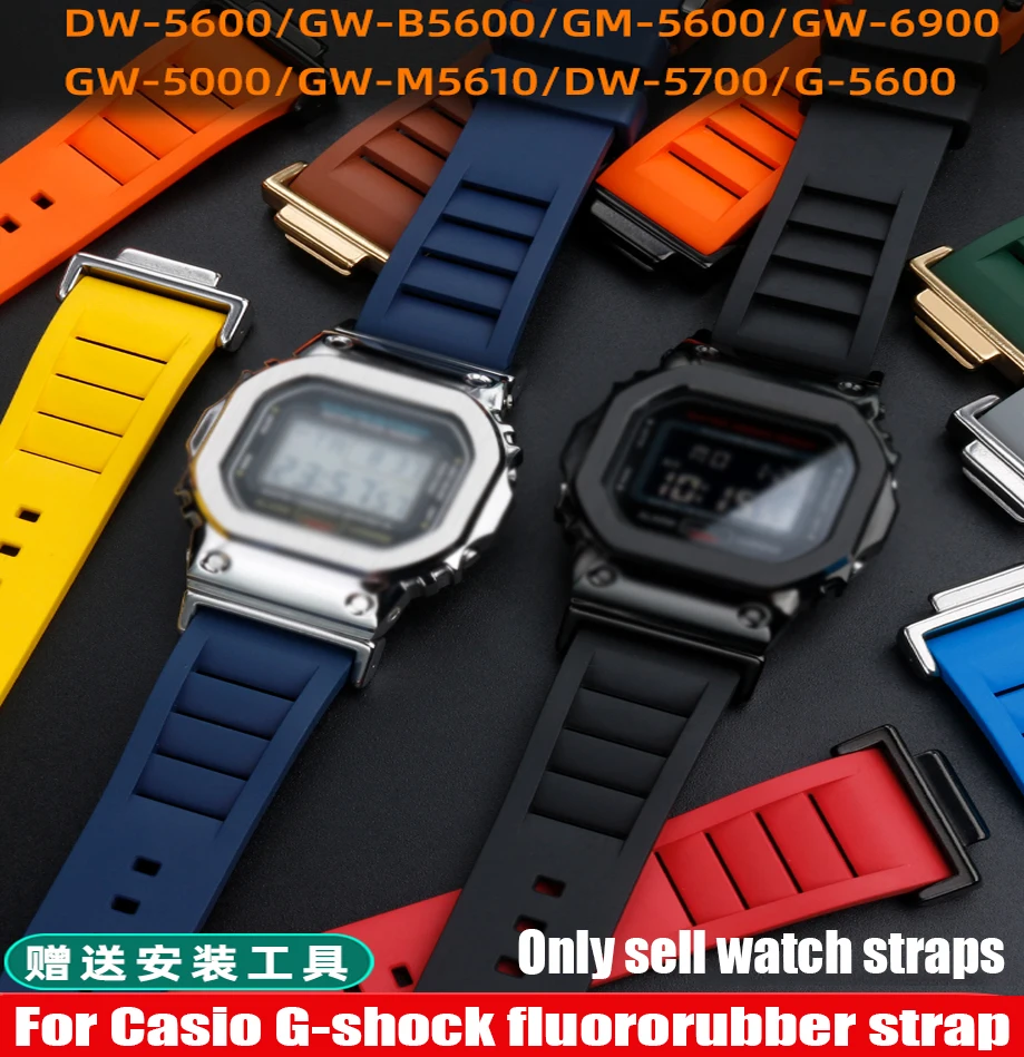 Ремешок силиконовый для Casio G-SHOCK DW5600 DW5610 GA2100 резиновый браслет часов адаптер из