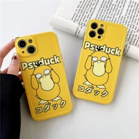 duck pokemon phone case for iphone 11 12 pro 13 pro max 8 plus xs xr xs max 7 8 6 cute cartoon anti fall silicone case