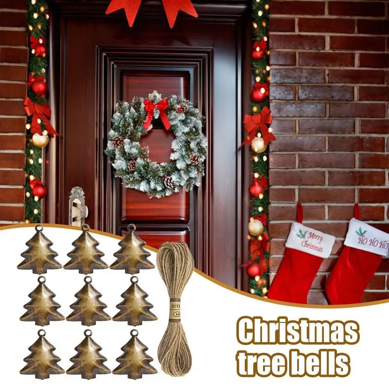 Винтажные рождественские колокольчики металлические в форме рождественской