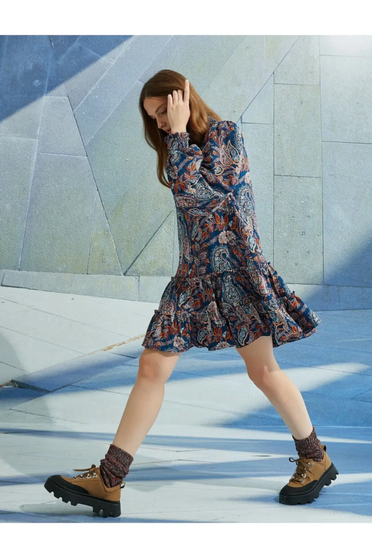 

Women's Dress Ethnic pattern Turtleneck Long Sleeve Frilly Mini Summer Fashion Casual Short Sleeve Elegant Dress