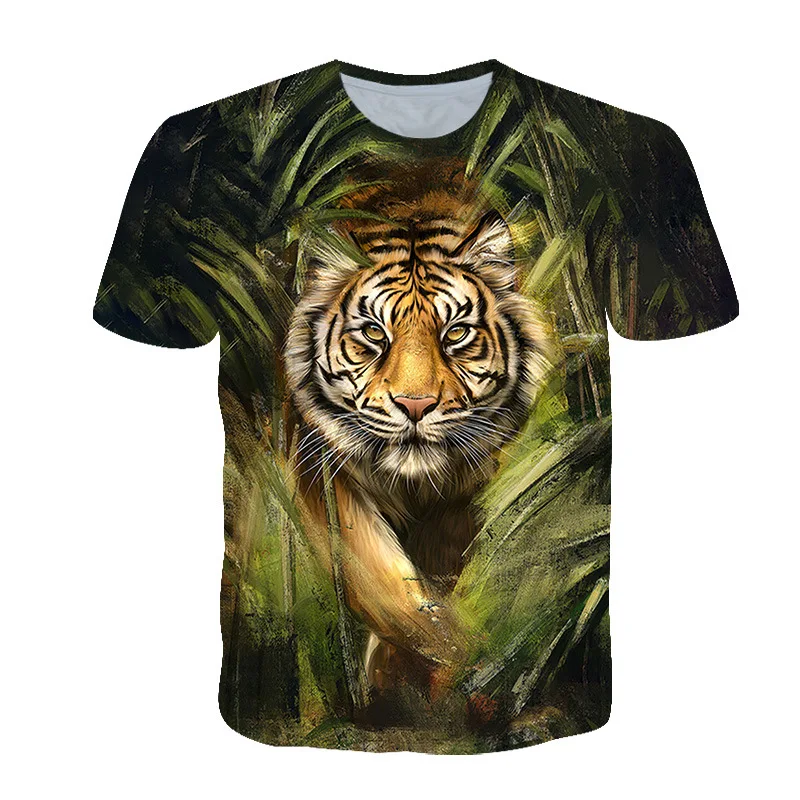 

New vintage king Of The Forest 3D Tiger Printed T-shirt Child Tee Men Personality Summer Casual Women Short Sleeve Clothing Tops