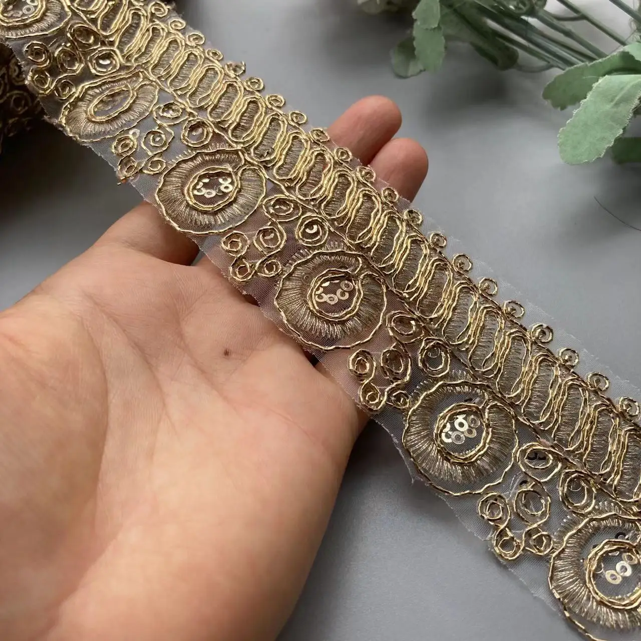 2 ярда этническая красная золотая нить с блестками африканская кружевная бейка