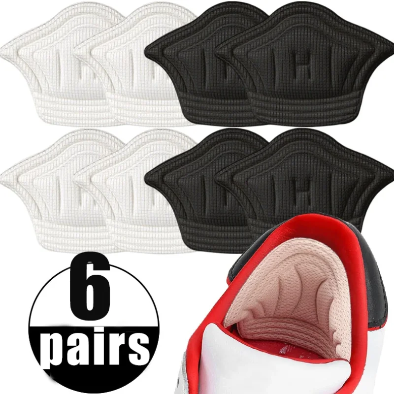 6pairs Heel Insoles Patch Anti-wear Pain Relief Cushion Pads Adjustable Size Protector Adhesive Back Sticker Shoes Insert Insole
