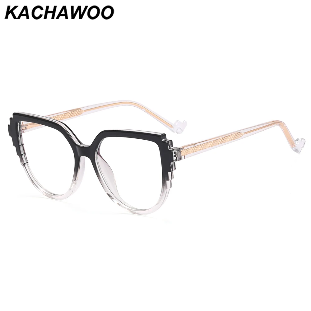 

Женские модные очки Kachawoo, очки с защитой от сисветильник света, в европейском стиле, модель tr90, оправа для очков «кошачий глаз», женская черн...