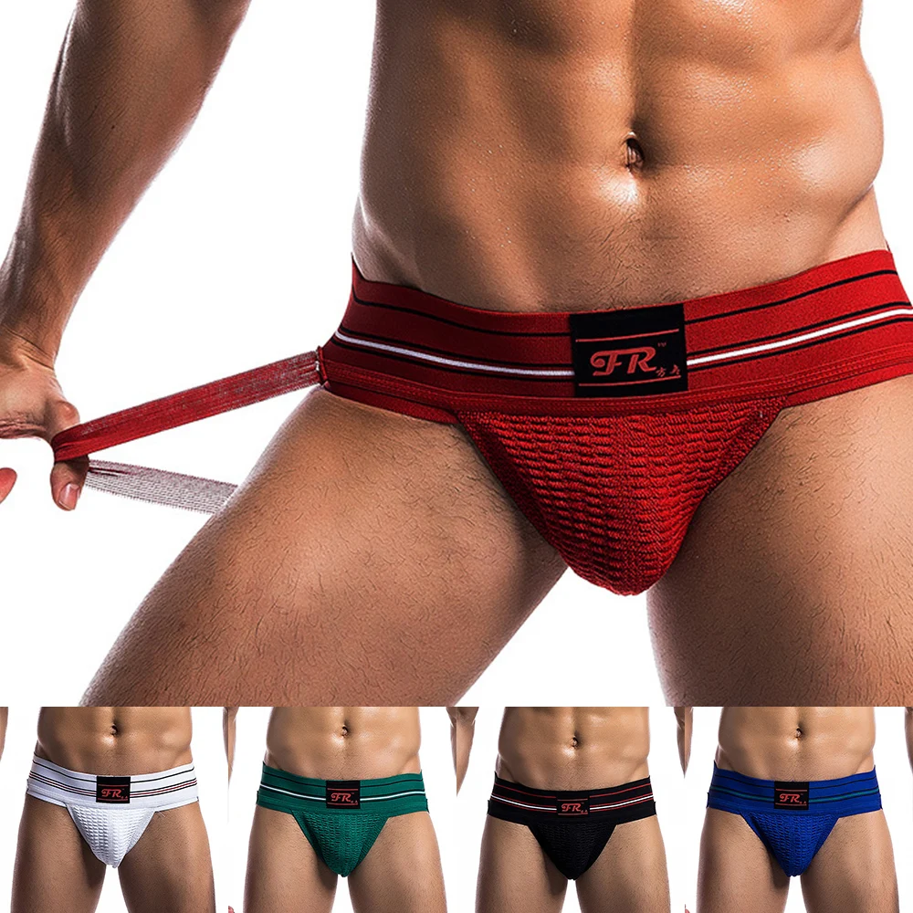 

Striped Mens Thong Panties Fashion Jockstrap Men's Underwear Boxers Briefs Sports Underpants Solid Breathable Stretchy Soft