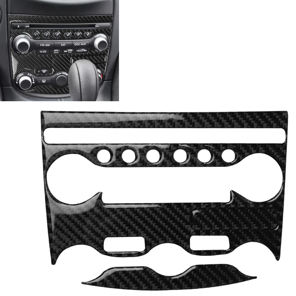 

For Nissan 370Z Z34 2009-2022 Carbon Fiber Air Conditioning Vent Panel Frame Trim Center Console Cover Sticker Kit