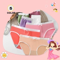 teenage girls clothing girls vertical striped cotton underwear with bow breathable intimate lingerie boxer panties l50 62 5kg