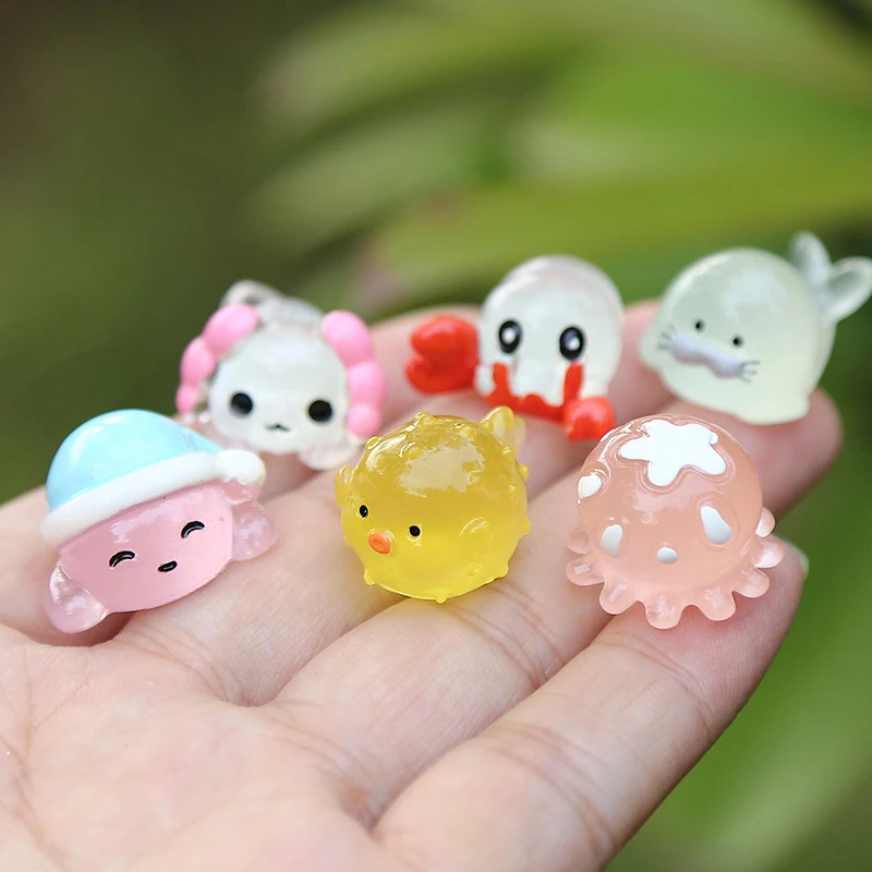 Светящаяся В Темноте Полимерная Фигурка Форме Морского Животного Микропейзаж