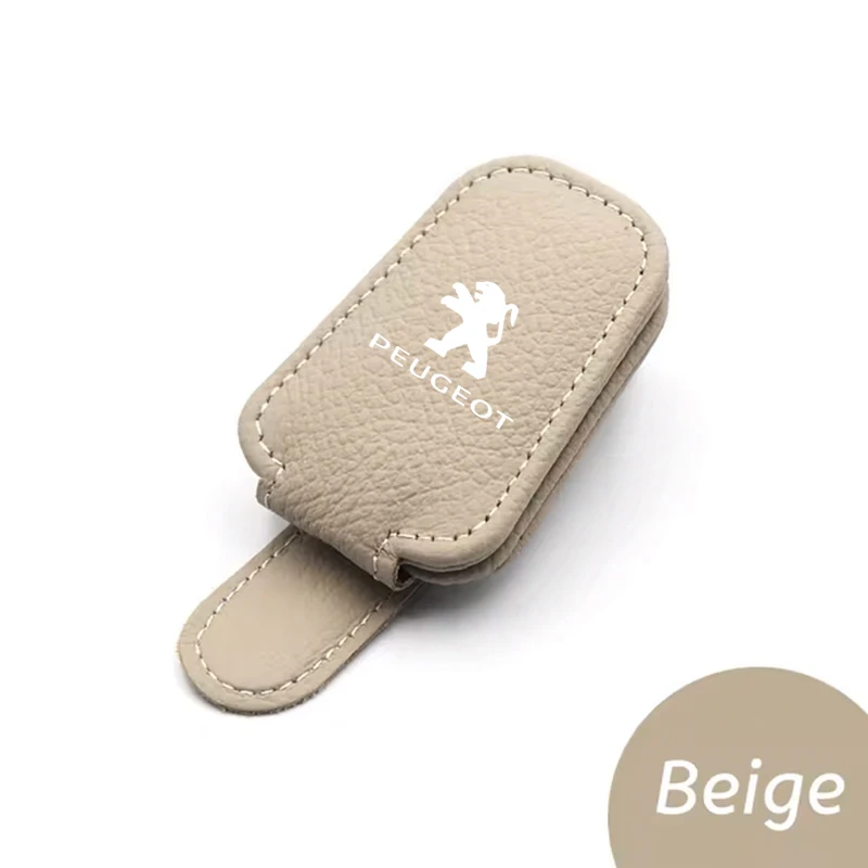 

Автомобильные солнцезащитные козырьки, зажим для очков из искусственной кожи, держатель для солнцезащитных очков для Peugeot 208 3008 308 2008 207 107 508 607 106 406 407 307 206 301 4