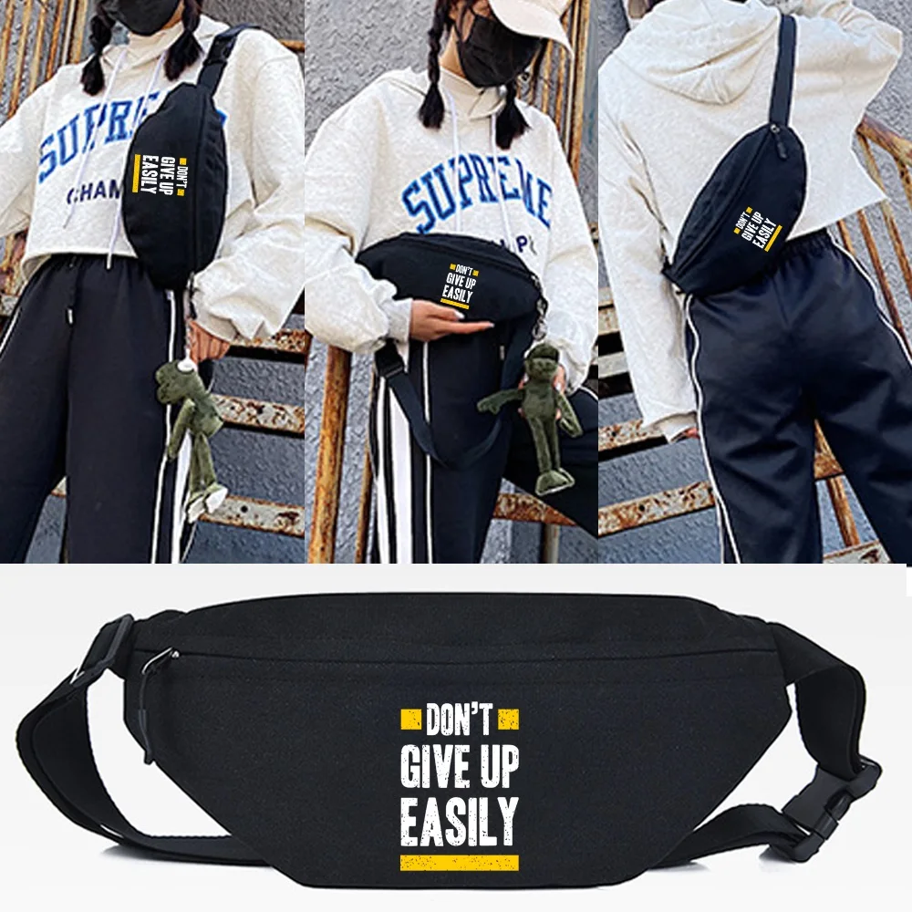 

Give Up Letter Print Waist Bags Outdoor Anti-Theft Chest Bag Fashion Run Fanny Pack New Cell Phone Shoulder Bag Women Travel Bag