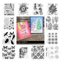 flower butterfly bird stamps diy scrapbooking card paper cards handmade album embossing greeting card