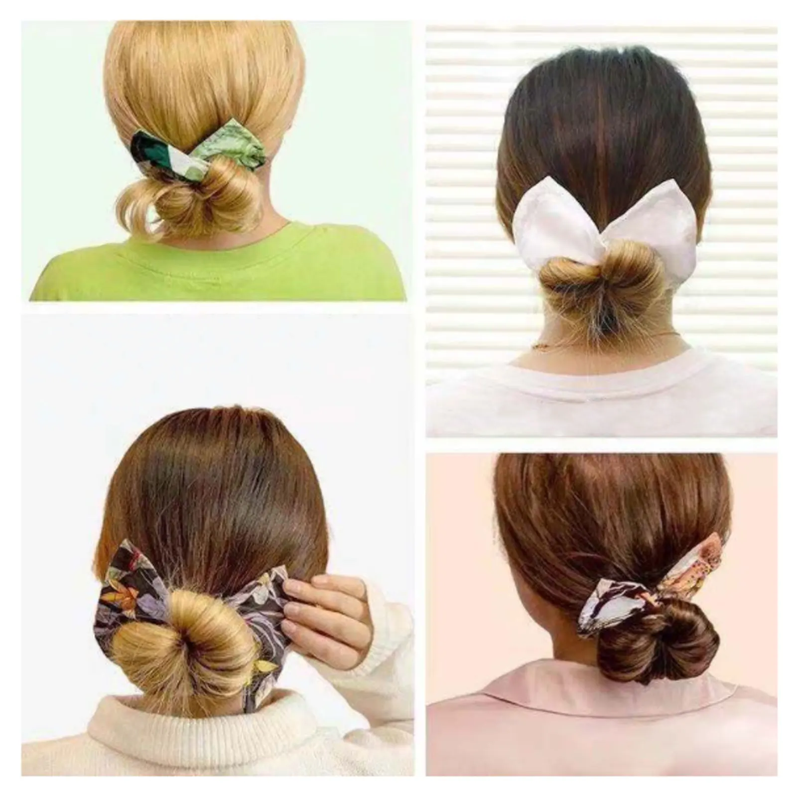 

Deft Bun Fashion Hair Bands Women Summer Knotted Wire Headband Print Hairpin Braider Maker Easy To Use DIY Accessories