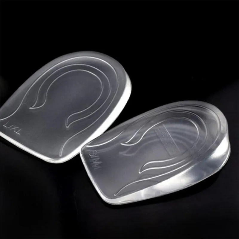 Silicone Gel Heightening Insoles Height Lift Shoe Pad Women Foot Protector Inserts Elastic Cushion Arch Support Heel Pads Taller