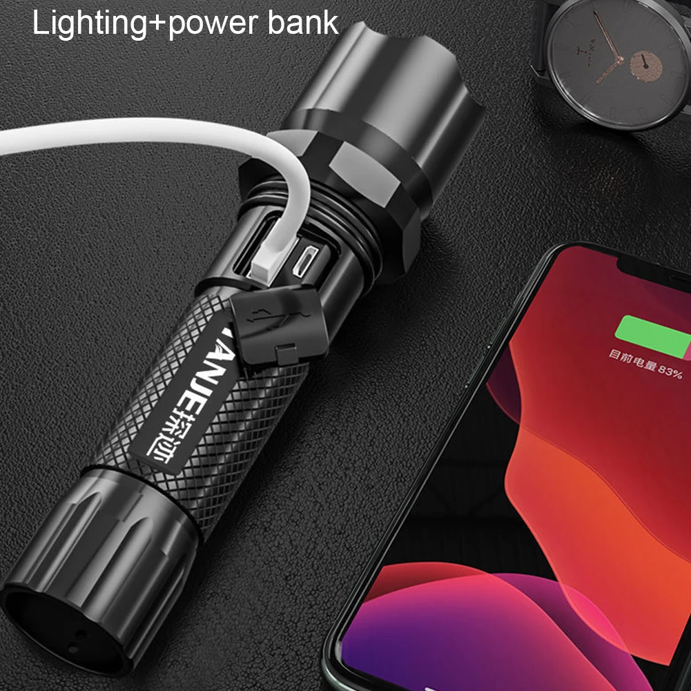 

Портативный светодиодный фонарик, водонепроницаемый перезаряжаемый USB фонарь Для Путешествий, Походов, приключений, экстренных ситуаций, 3 ...