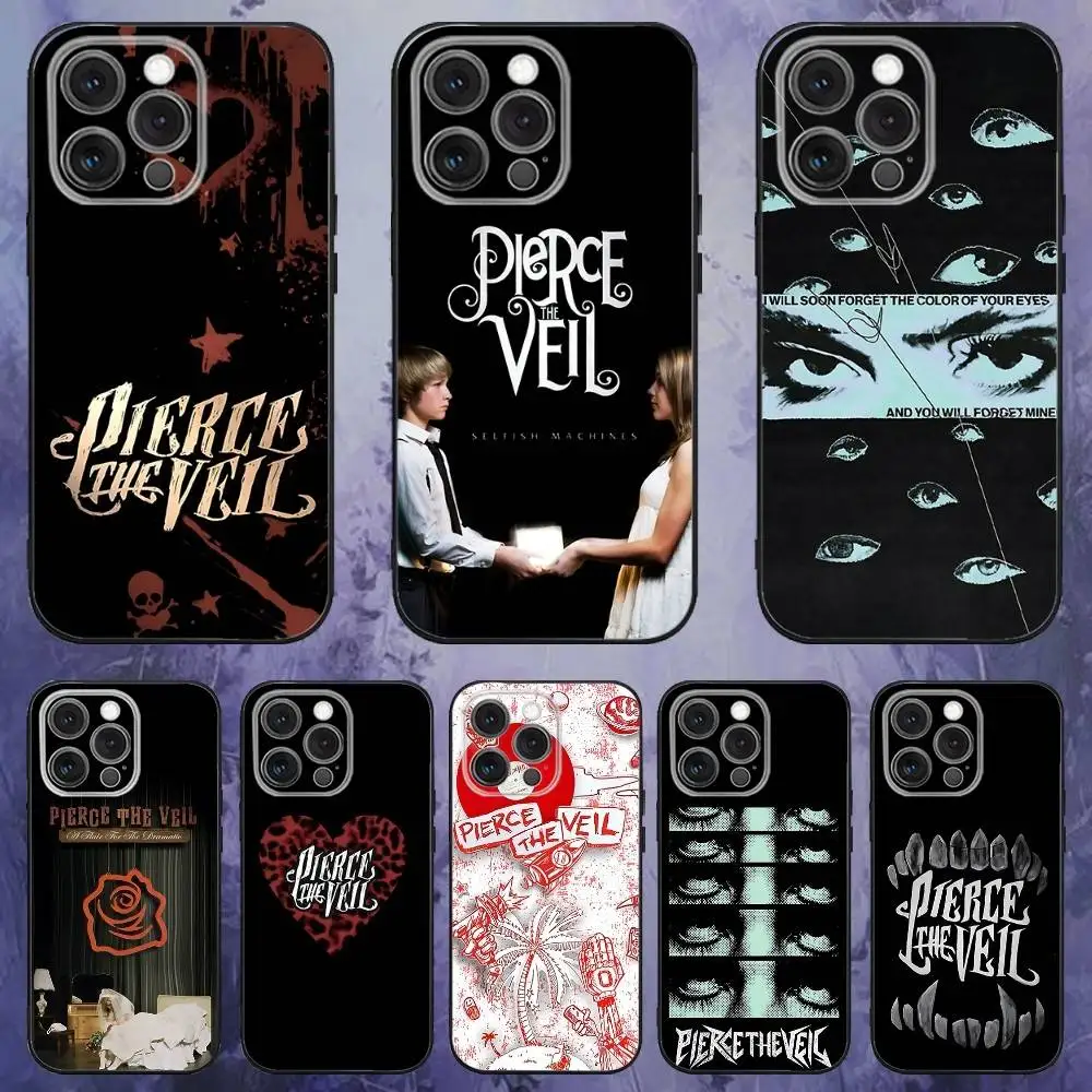 Фото Чехол для телефона P-Pierce The Veil Band для iPhone 17,16,15,14,13,12,Pro,Max,Plus,E,SE4,Air,Mini Black Soft Box №1