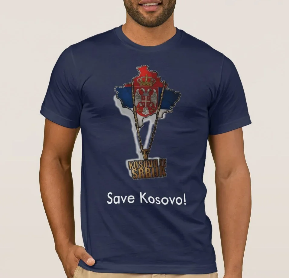DR.GESTEE Мужская футболка Keep Kosovo Part of Serbia из хлопка