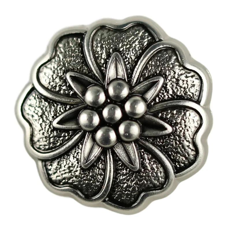 

10pcs/lot Size:18-25mm Stylish Flower Buttons Retro Metal Shank Button for DIY Garment Overcoat Suit Embellishment(SS-2721)