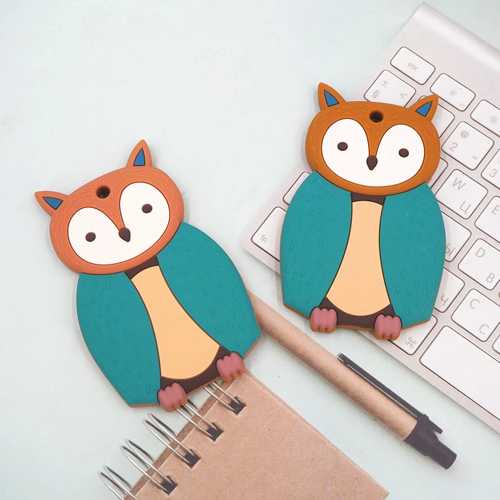 

Chenkai 5pcs Silicone Owl Cat Fox Teether DIY Baby Chewing Pendant Nursing Sensory Teething Pacifier Dummy Jewelry Animal Toy